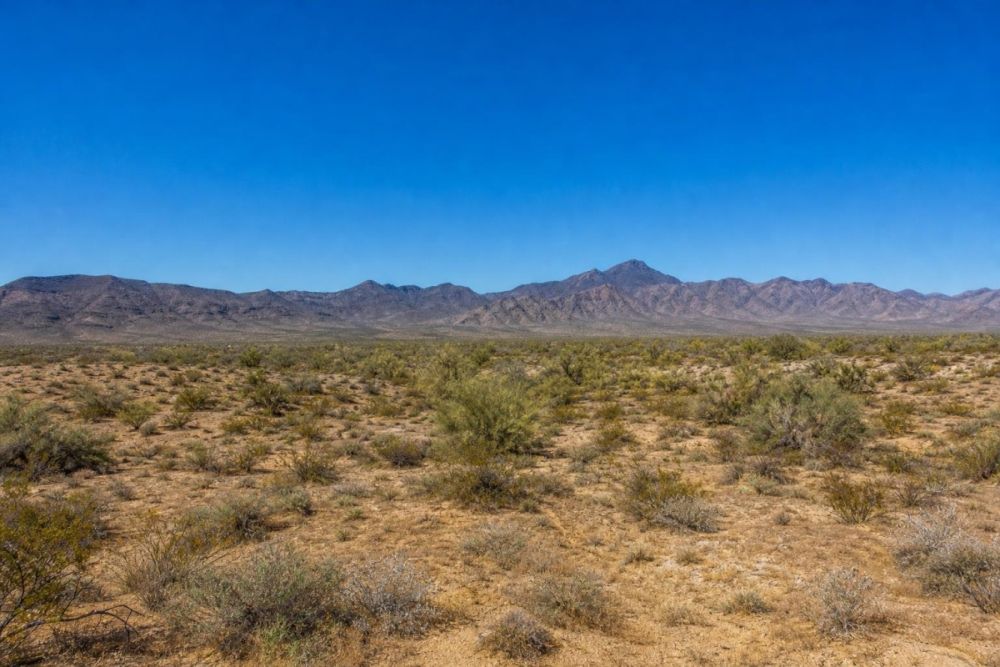 Desert-area California City lot view